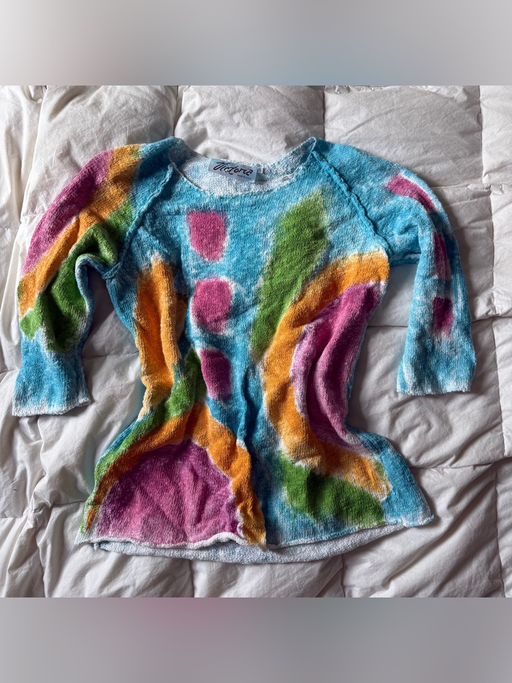 Y2K Abstract Colorful 3/4 Sleeve Shirt